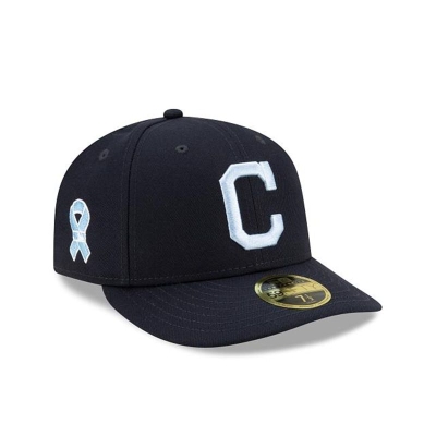 Blue Cleveland Indians Hat - New Era MLB Father's Day Low Profile 59FIFTY Fitted Caps USA5842079